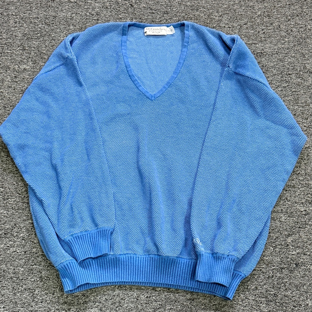 Men's Blue V-Neck Sweater